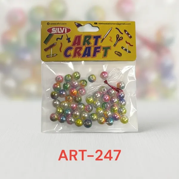 Silvi_Multicolour_Plastic_Round_Craft_Beads_For_Jewellery_Making_Pack_of_8