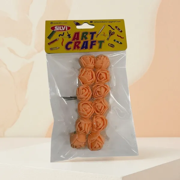 Peach_Rose_Craft_Embellishments_Pack_Pack_of_8
