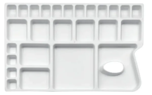 Silvi_White_Plastic_Rectangular_Multi-Well_Artist_Palette_Pack_of_2