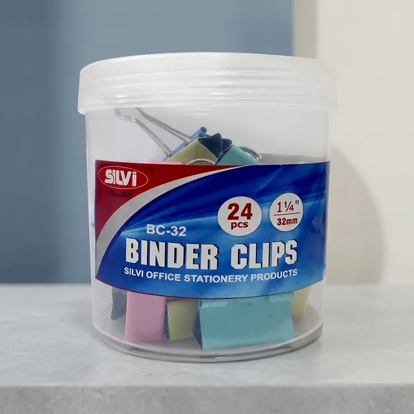 Silvi_32Mm_Assorted_Binder_Clips_24_Pieces_Pack_of_2