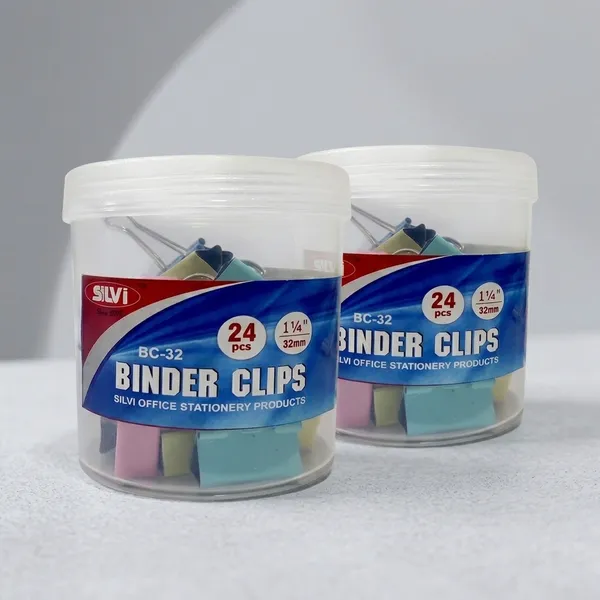 Silvi_32Mm_Assorted_Binder_Clips_24_Pieces_Pack_of_2