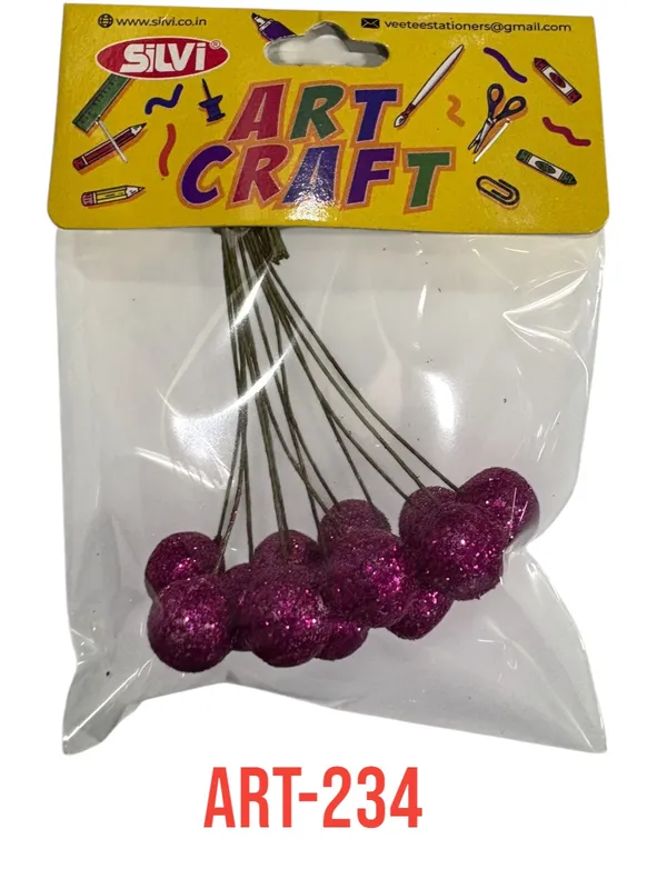 Purple_Glitter_Ball_Stems_For_Floral_Craft_Decoration_Pack_of_8