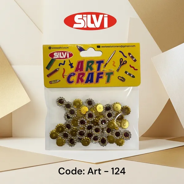 Silvi_Multicolour_Gold_Silver_Round_Craft_Embellishments_Pack_Pack_of_8