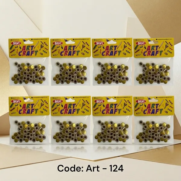 Silvi_Multicolour_Gold_Silver_Round_Craft_Embellishments_Pack_Pack_of_8