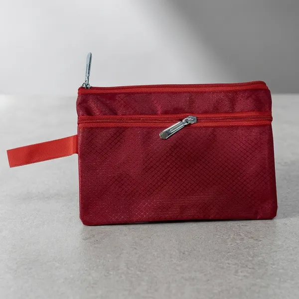 Red_Rexin_Textured_Double_Zip_Pouch_For_Students_Pack_of_4