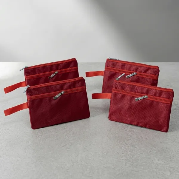 Red_Rexin_Textured_Double_Zip_Pouch_For_Students_Pack_of_4