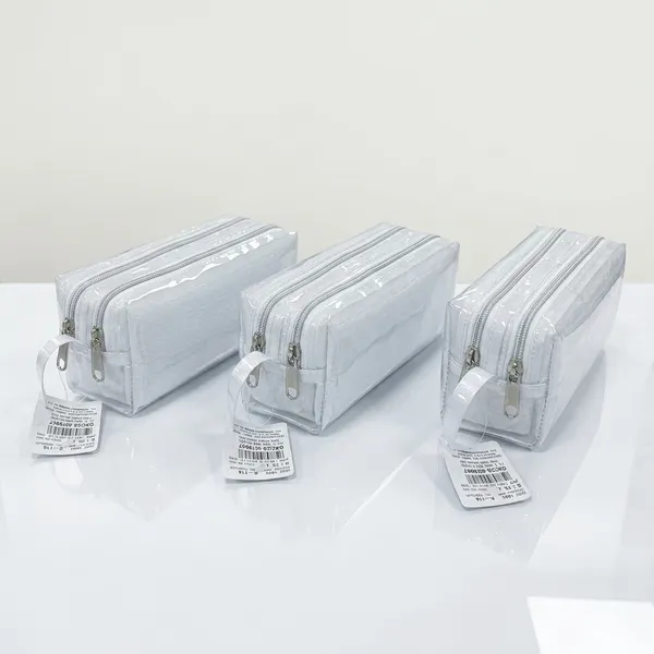 Silvi_White_Transparent_Pvc_Double_Zip_Pouch_Pack_of_3