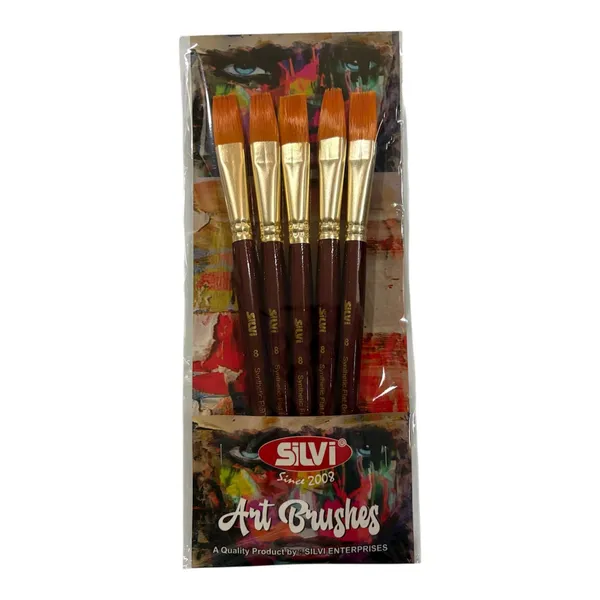 Silvi_Wooden_Five-Piece_Art_Brush_Set_For_Artists