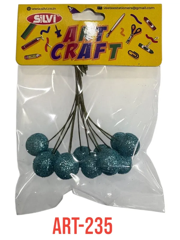 Plastic_Teal_Glitter_Ball_Wire_Craft_Decoration_Pack_Pack_of_8