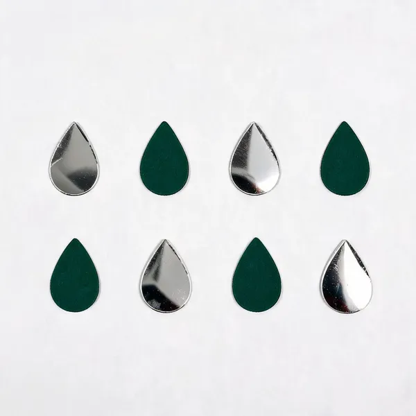 Green_Silver_Mirror_Teardrop_Craft_Embellishments_Pack_of_8