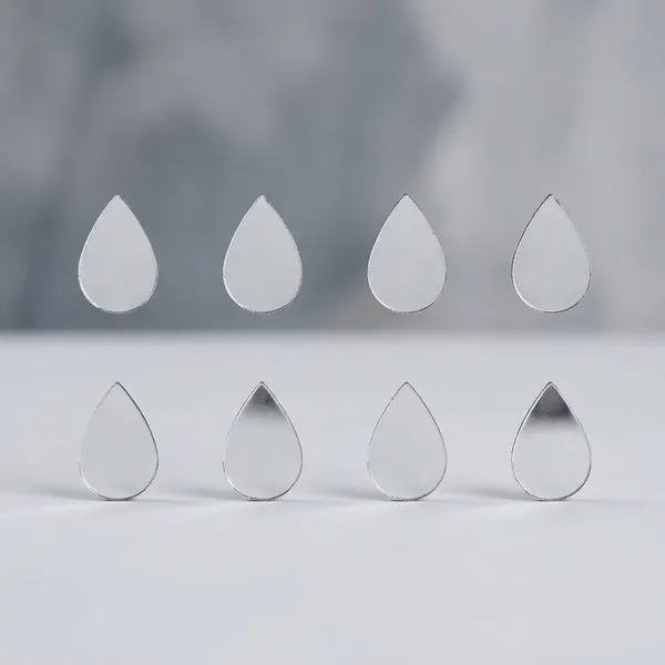 Green_Silver_Mirror_Teardrop_Craft_Embellishments_Pack_of_8