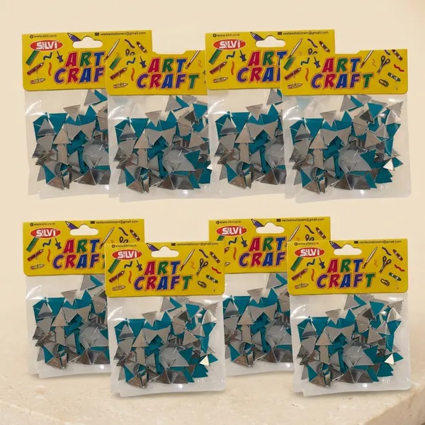 Silver_Teal_Mirror_Triangle_Craft_Embellishments_Pack_of_8