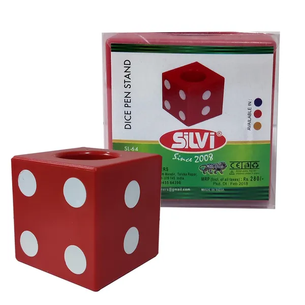 Red_Plastic_Dice_Pen_Stand_Pack_of_3