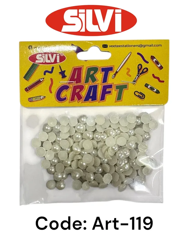 White_Pearl_Finish_Round_Plastic_Craft_Embellishments_Pack_of_8