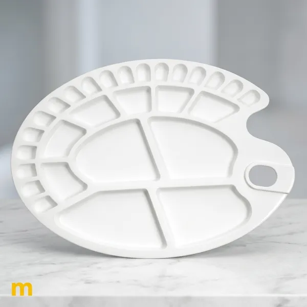 Silvi_White_Plastic_Oval_Paint_Mixing_Palette_With_Thumb_Hole