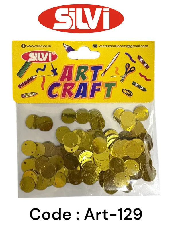 Silvi_Gold_Round_Sequins_Craft_Pack_Pack_of_8