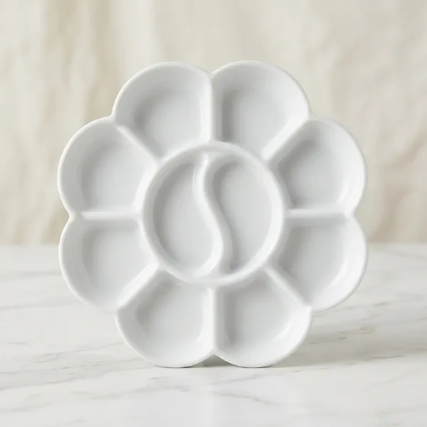 Silvi_White_Plastic_Flower_Shape_Compartment_Serving_Tray_Pack_of_8