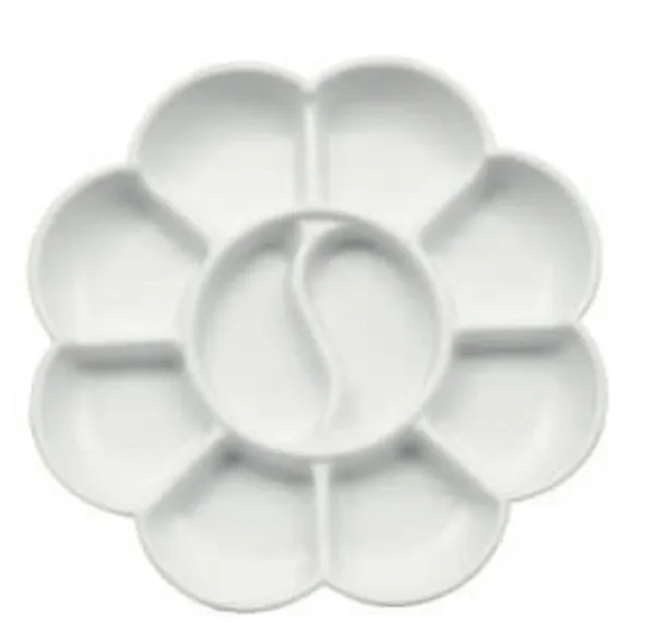 Silvi_White_Plastic_Flower_Shape_Compartment_Serving_Tray_Pack_of_8