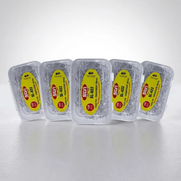 Silvi_Sl-822_Transparent_White_Push_Pins_100_Pieces_Pack_of_5