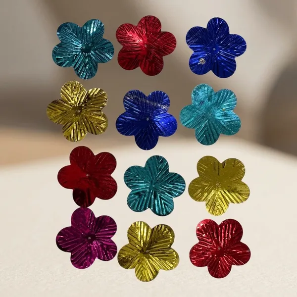 Multicolour_Metallic_Flower_Shaped_Craft_Embellishments_Set_Pack_of_8
