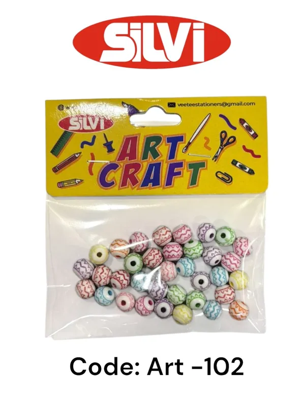 Multicolour_Printed_Round_Plastic_Craft_Beads_Pack_of_8