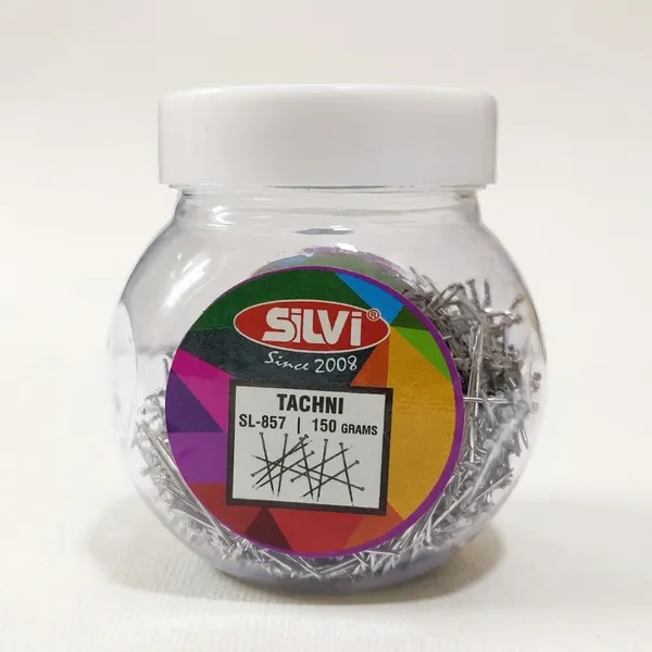Silvi_Silver_Metal_Thumbtacks_150G_Jar_Pack_of_3