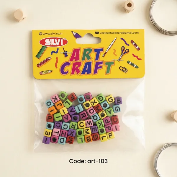 Silvi_Multicolour_Plastic_Alphabet_Beads_For_Jewellery_Making_Pack_of_8