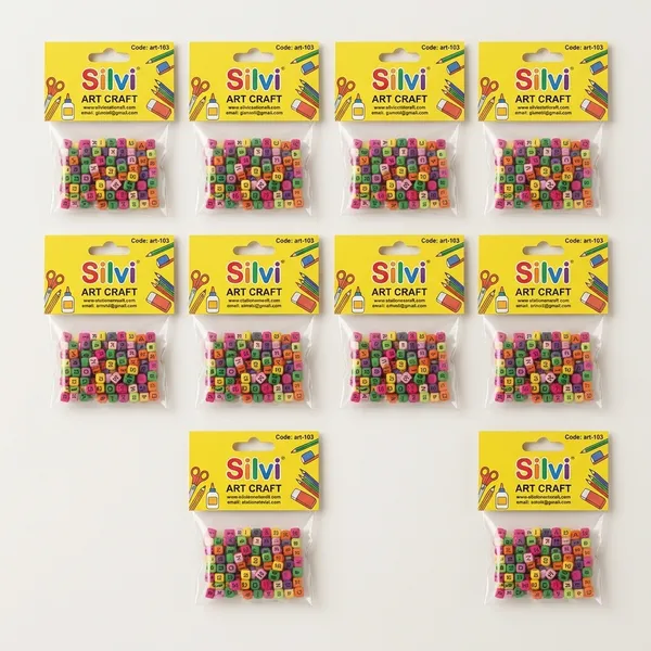 Silvi_Multicolour_Plastic_Alphabet_Beads_For_Jewellery_Making_Pack_of_8