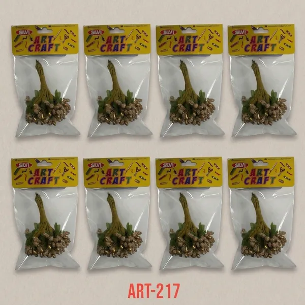 Gold_Toned_Floral_Bunch_Craft_Embellishments_Pack_of_8