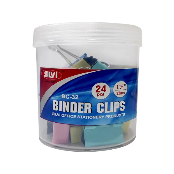 Silvi_32Mm_Assorted_Binder_Clips_24_Pieces_Pack_of_2