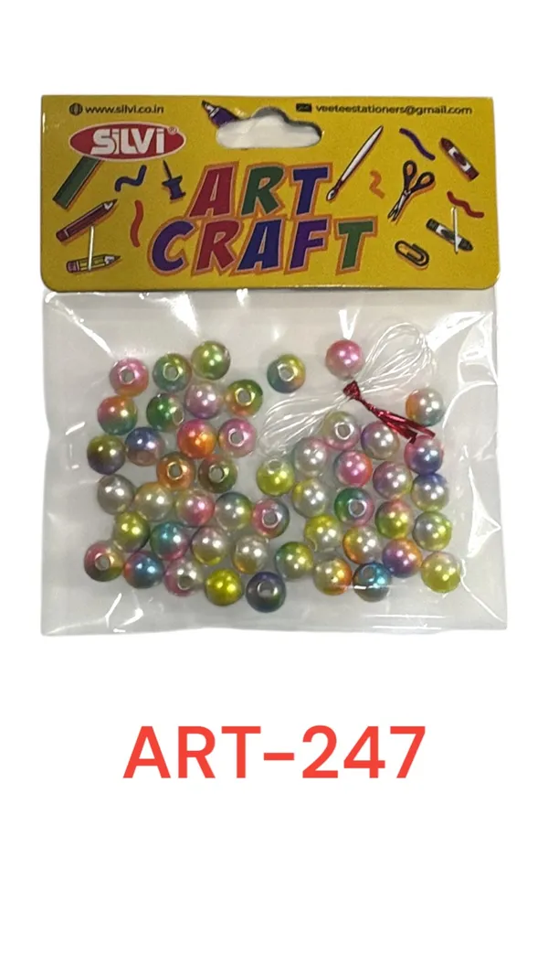 Silvi_Multicolour_Plastic_Round_Craft_Beads_For_Jewellery_Making_Pack_of_8