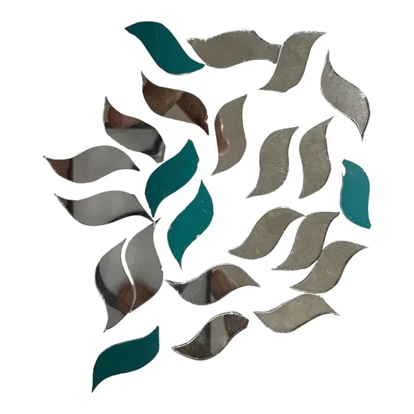 Teal_Silver_Mirror_Metallic_Leaf_Decorative_Wall_Stickers_Pack_of_8