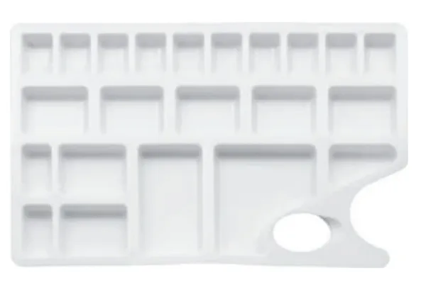 Silvi_White_Plastic_Multi-Well_Paint_Mixing_Palette_Pack_of_4