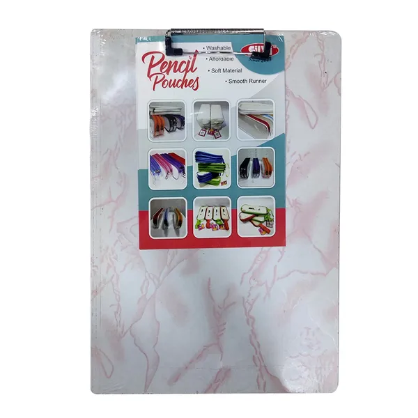 White_Marble_Pattern_Zipper_Pencil_Pouch