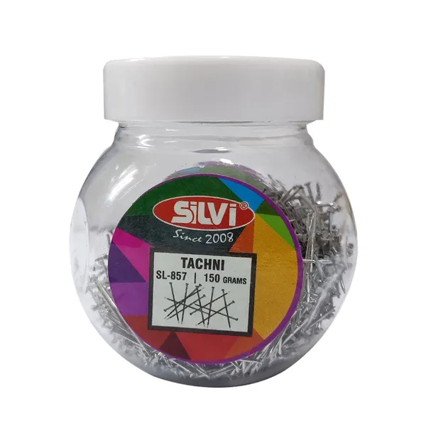 Silvi_Silver_Metal_Thumb_Tacks_150G_Jar_Pack_of_3