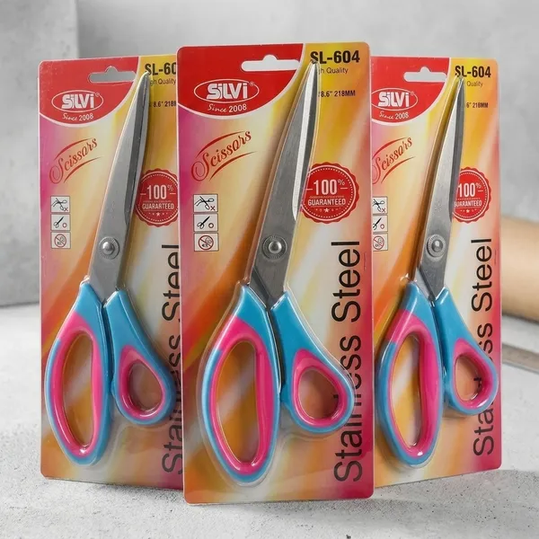 Silvi_Blue_Stainless_Steel_Scissors_With_Ergonomic_Handles_Pack_of_3