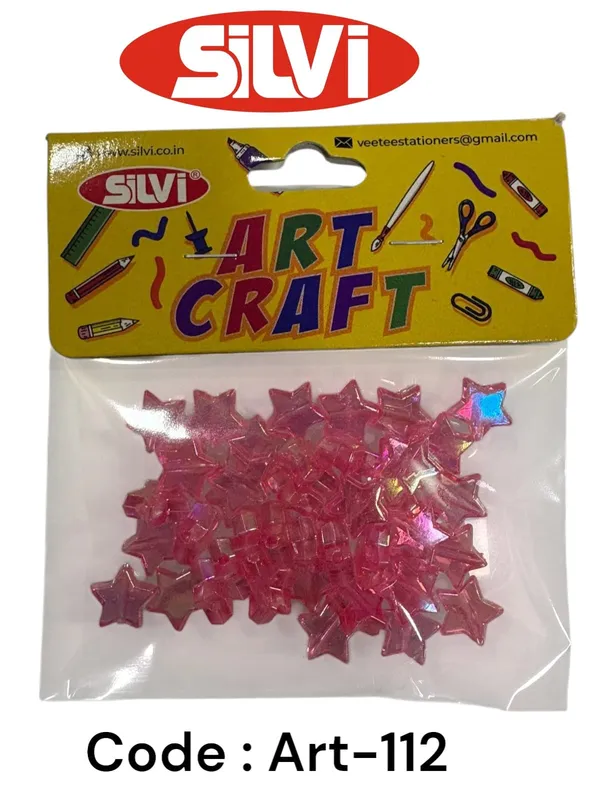 Pink_Translucent_Star_Shaped_Craft_Embellishments_Pack_of_8