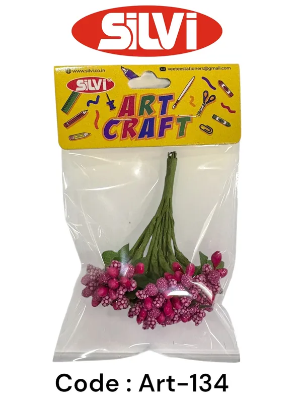 Silvi_Pink_Purple_Floral_Bunch_Craft_Embellishments_Pack_Pack_of_8