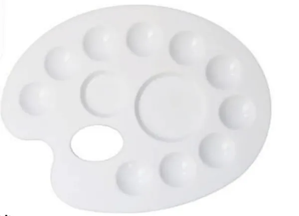 Silvi_White_Plastic_Oval_Paint_Palette_With_Thumb_Hole_Pack_of_6
