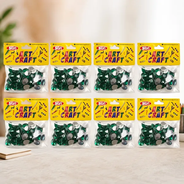 Silvi_Multicolour_Plastic_Teardrop_Craft_Embellishments_Pack_of_8