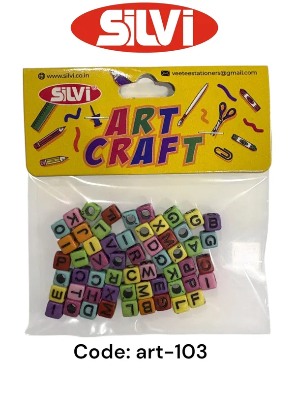 Silvi_Multicolour_Plastic_Alphabet_Beads_For_Jewellery_Making_Pack_of_8
