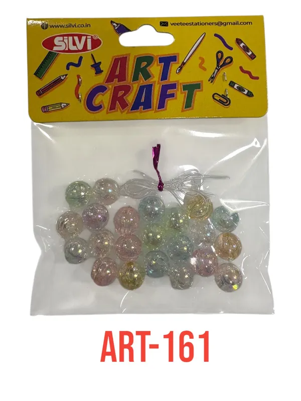Silvi_Multicolour_Glitter_Round_Craft_Beads_Pack_Pack_of_8