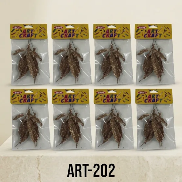 Gold_Glitter_Feather_Craft_Embellishments_Pack_Pack_of_8