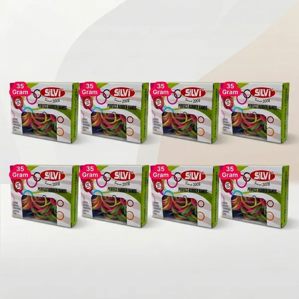 Silvi_Multicolour_Elastic_Rubber_Bands_35G_Pack_Pack_of_8
