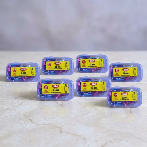 Silvi_Sl-808_Coloured_Metal_U-Pins_28Mm_50_Pieces_Pack_of_8