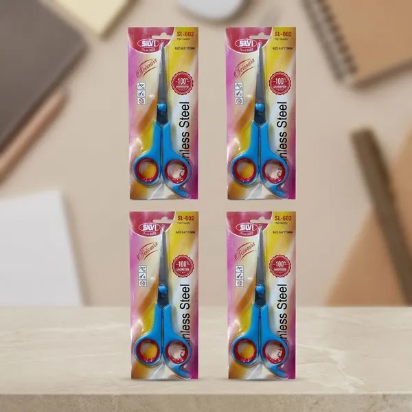 Silvi_Blue_Stainless_Steel_Scissors_6.8_Inch_Pack_of_4