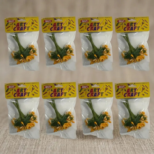 Yellow_Orange_Artificial_Flower_Stems_For_Crafts_Pack_of_8