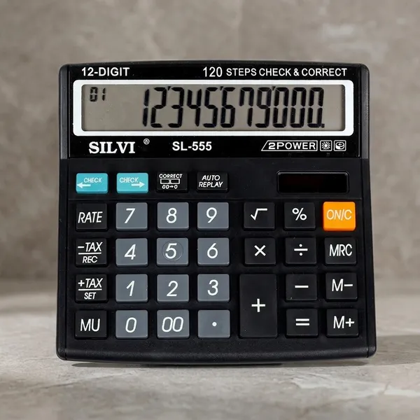 Silvi_Sl-555_Black_12-Digit_Desktop_Calculator