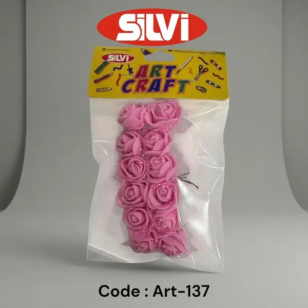 Pink_Rose_Shaped_Flower_Craft_Embellishments_Pack_of_8