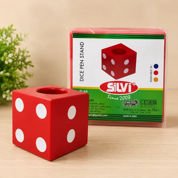 Red_Plastic_Dice_Pen_Stand_Pack_of_3